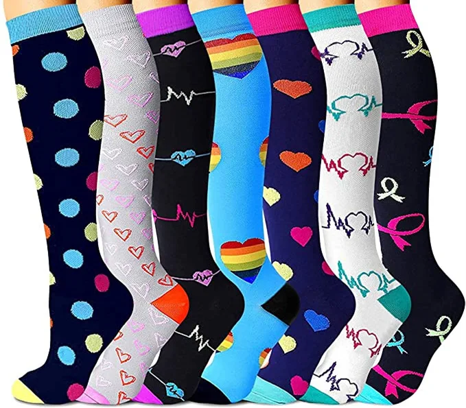 Wholesale Compression Socks Men 3/5/6/7 PAIRS/SET Birthday Gift Compression Sports Socks Women