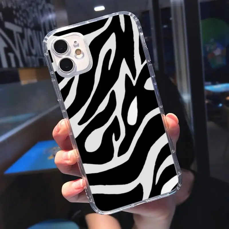 

Zebra print clip art Phone Case Transparent for iPhone 6 7 8 11 12 s mini pro X XS XR MAX Plus