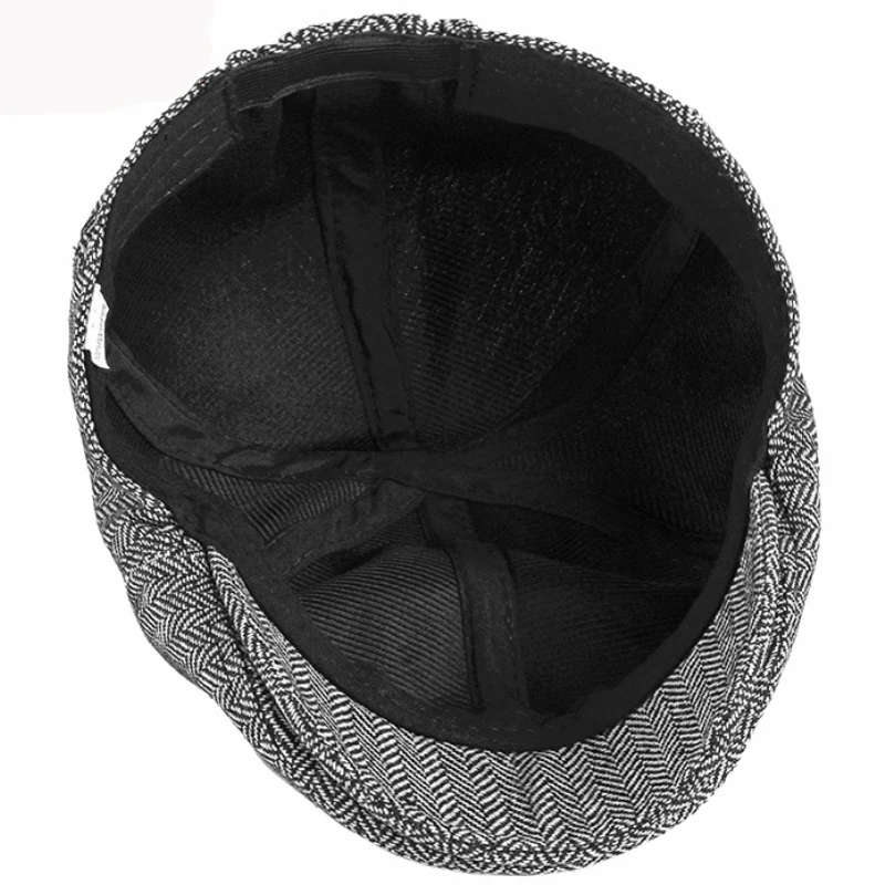 HT2825 Beret Cap Women Men Striped Artist Painter Hat Spring Autumn 6 Panels Flat Ivy Newsboy Unisex Retro Berets for | Аксессуары для