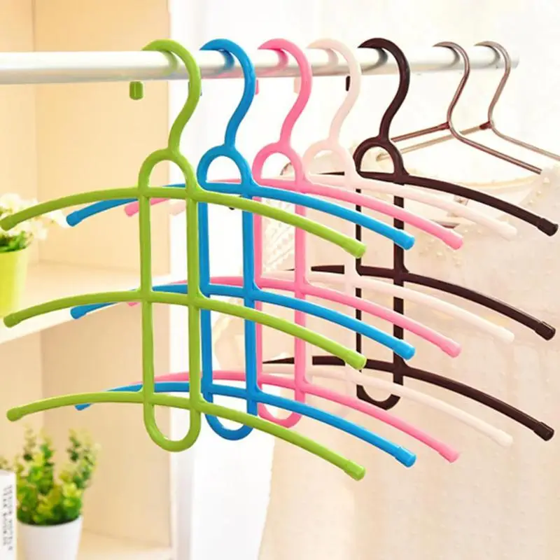 WBBOOMING Plastic Fishbone 3 layer Multifunctional Clothes Hanger Wardrobe Anti-skid Rack | Дом и сад