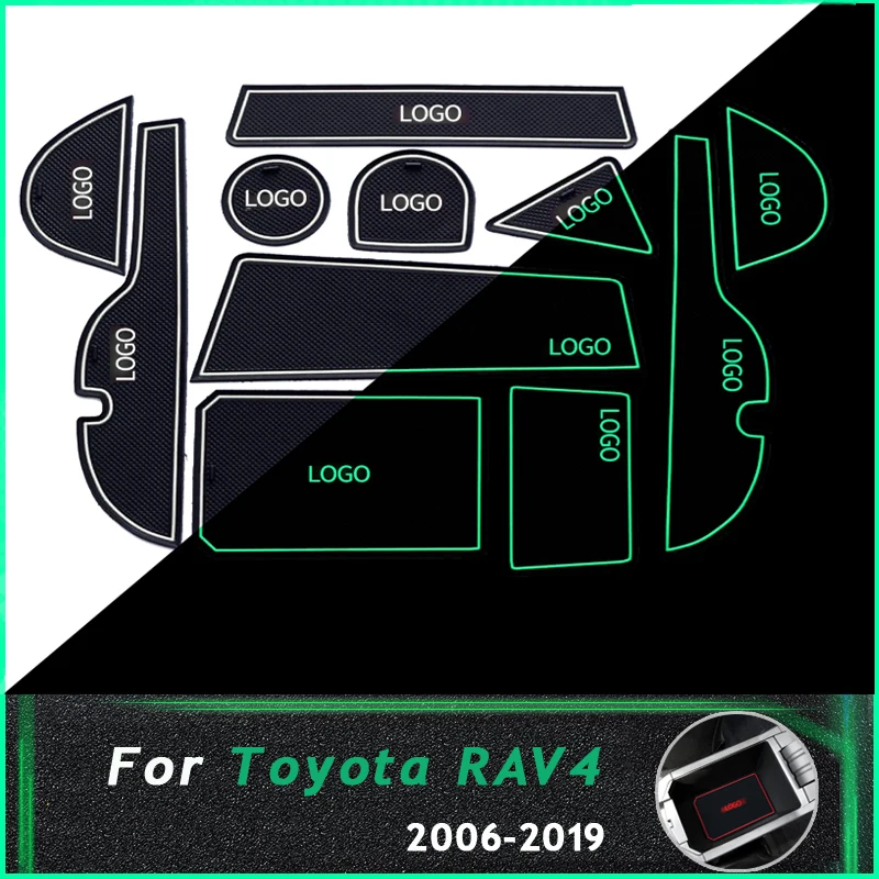 Противоскользящие коврики для дверей и подстаканников Toyota RAV4 2006 2019 xa40 xa30 2010 2011 2012