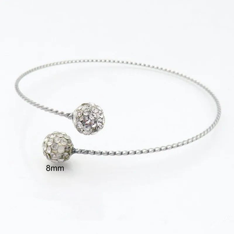 2019 модный серебряный с кристаллами Двойные Браслеты из шариков в форме сердца