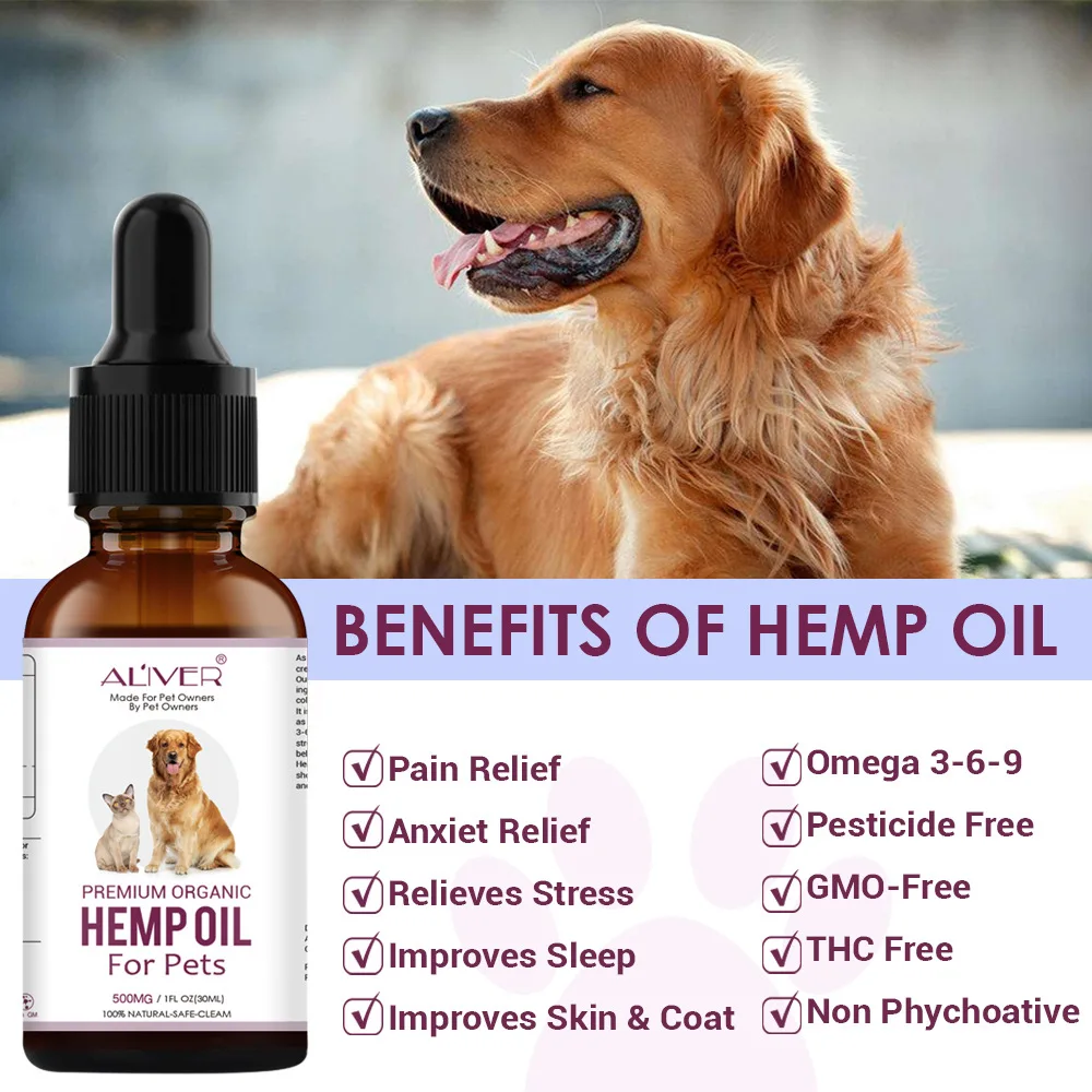 

500Mg hemp essential oil for dogs Joint hip supprt Strengtheens immunity Pet Flea Tick Prevention Solution-Natural Essential Oil