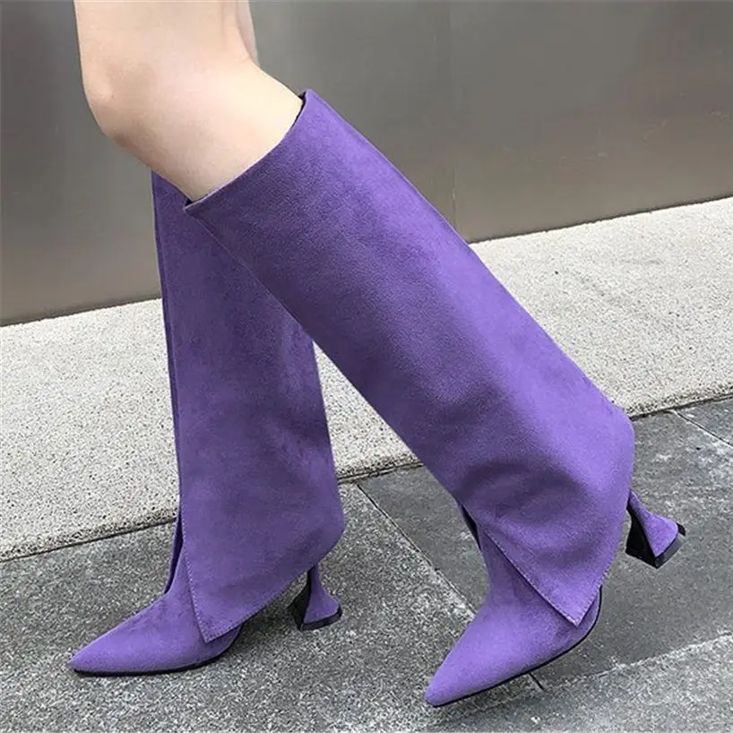 

Fashion Women Pointed Toe Knee High Boots Pants Over the Knee High Heels Shoes Party Pumps EUR35-43