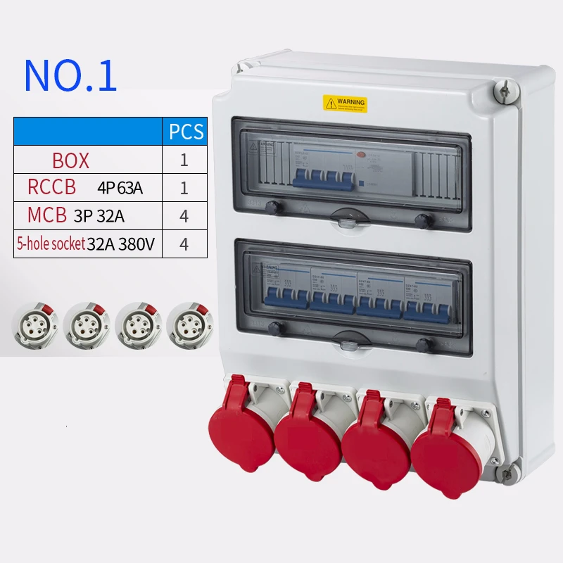 Промышленная розетка пластиковая Изолированная коробка переключателя 220V380V сайт Портативный Открытый Распределительная коробка дождевой воды Комбинация - Цвет: 1