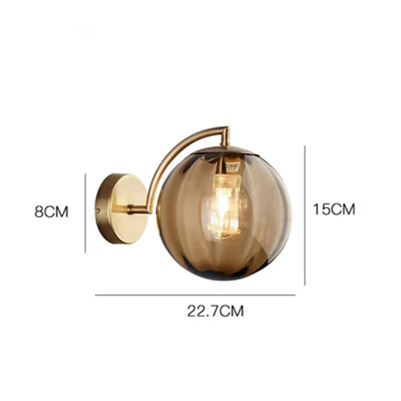 

Indoor LED retro glass wall lamp interior decoration home lighting creative design living room bedroom lamp / AC220V warm light