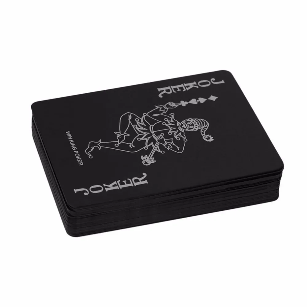 Высокое качество пластик ПВХ покер Водонепроницаемый черный игральные карты