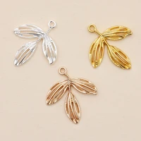 20pcs retro leaf charms pendants for necklace bracelet accessories hair jewelry making findings handmade crafts diy 24x27 5mm