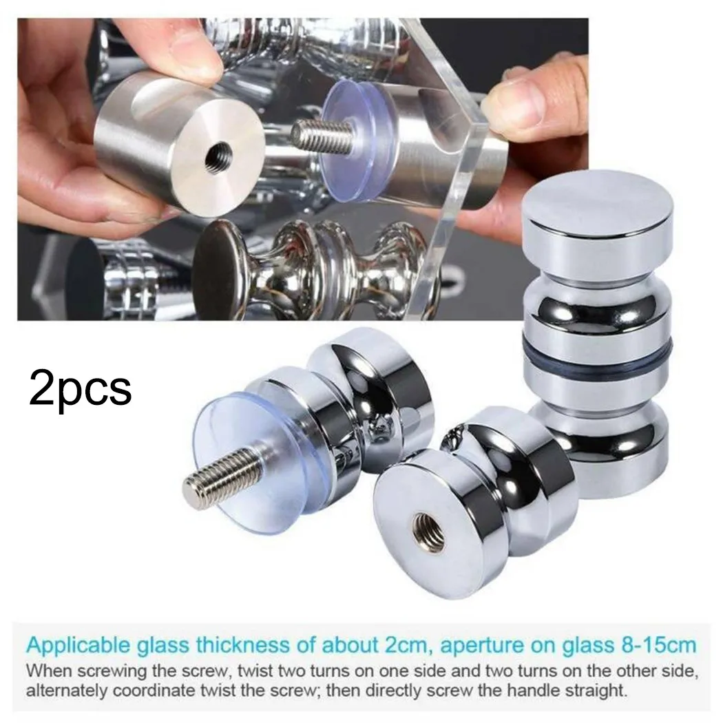 

2 Pack 30mm Brushed Stainless Steel Metal Single Groove Glass Shower Door Handles Door Knobs Durable And Practical