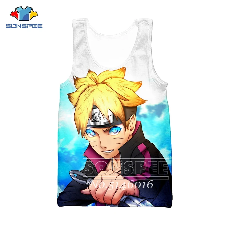 SONSPE/забавная футболка в стиле Харадзюку С 3D принтом аниме BORUTO Модная толстовка
