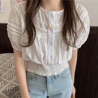 bethquenoy fashion summer cotton blouses white short sleeve women shirts 2021 chemisier femme ladies tops blusas camisas mujer