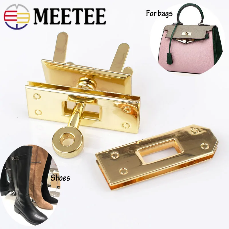 Meetee 1 комплект(3 шт.) металлический замок для сумки пряжки комбинированная застежка замок Сделай Сам багажная сумка кошелек Кожа ремесло фурнитура Аксессуары BD453