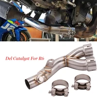 for yamaha yzf r6 yzf r6 2006 2019 2018 motorcycle exhaust pipe medium stainless steel reinforced eliminator tube link