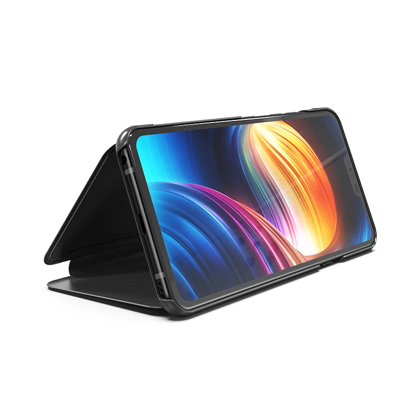 Зеркальный прозрачный умный чехол-книжка для LG G8 G8S ThinQ G820 V30 V40 кожаный