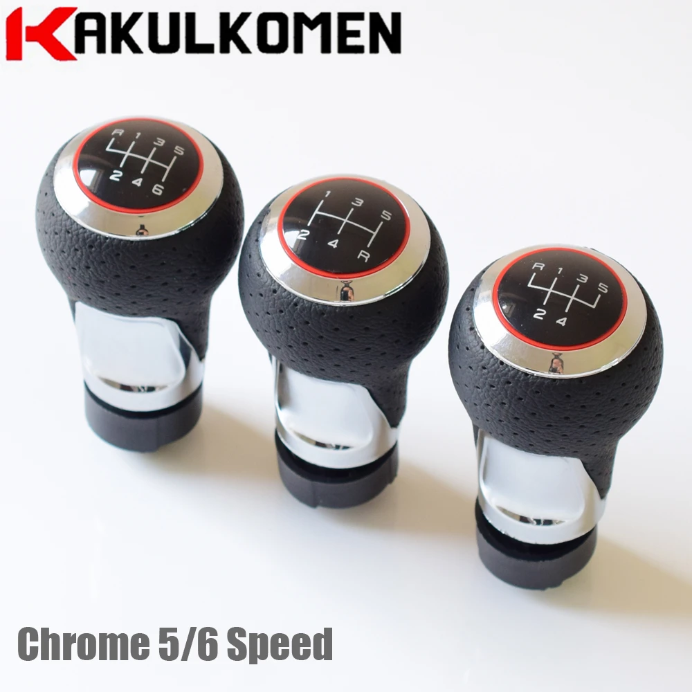 Хромированная матовая красная ручка переключения передач для Audi skoda seat A4 B6 B7 b8 A6 S4