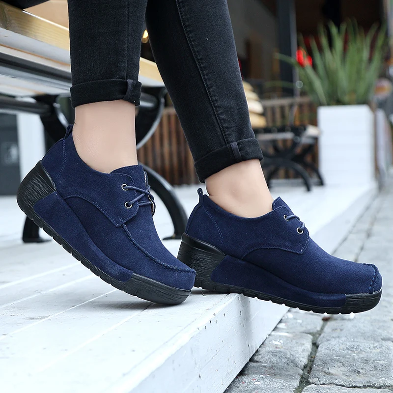 Fashion Women Flat Shoes Spring and Autumn Driving Slip On Rubber Korean Style Nursing Moccasins Shoes Women Platform Loafers
