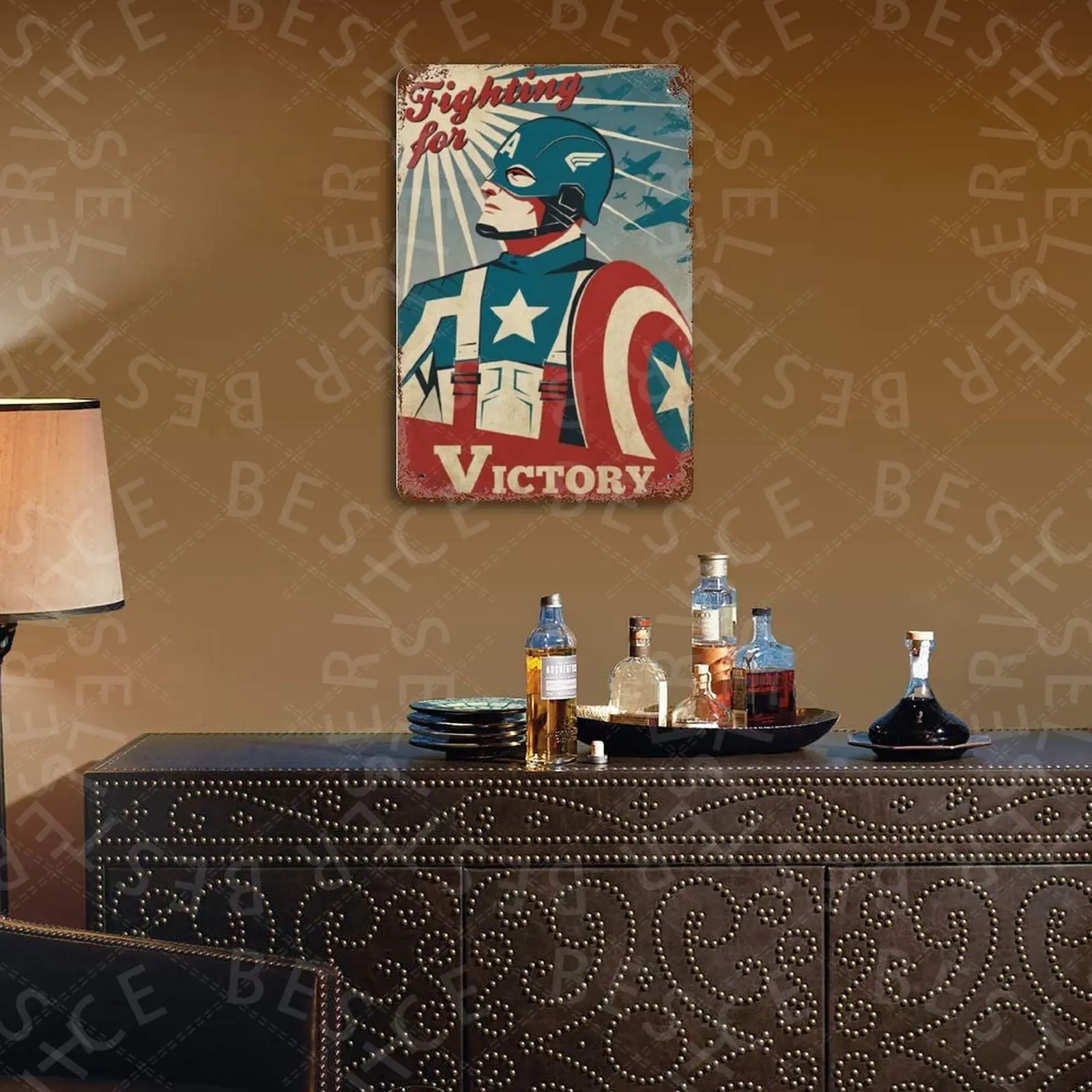 

Captain America Victory of Tin Sign Plaque Tin Sign Metal Plate Wall Decor Bar House Club Decorative Iron Painting