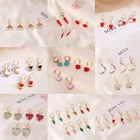 Серьги-подвески с кристаллами в форме сердца и клубники женские, висячие украшения, свадебная бижутерия, подарки для отдыха и работы, 2020