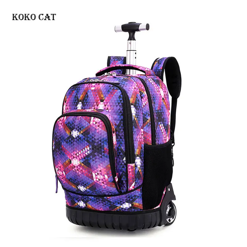 Школьный рюкзак KOKO CAT, детский школьный рюкзак на колесиках, 18 дюймов