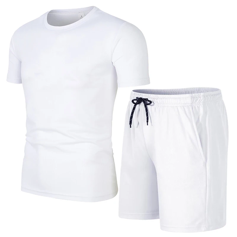 

Новинка 2021, популярная Летняя мужская футболка + шорты, мужская повседневная спортивная одежда для бега