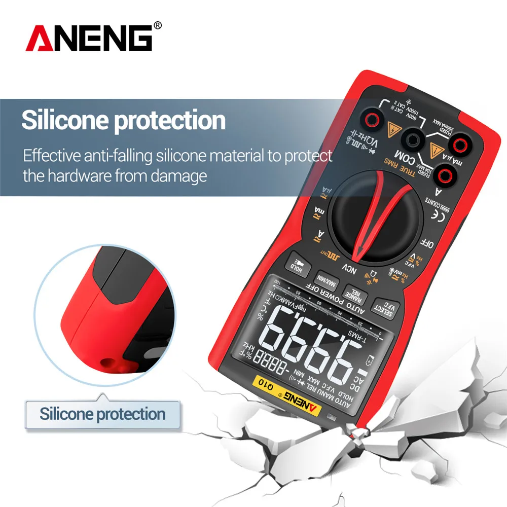 ANENG Q10 9999 Counts Ture Rms Meter lCR Digital Multimeter Professional Analog Multimetro Transistor Tester Multimeters | Инструменты