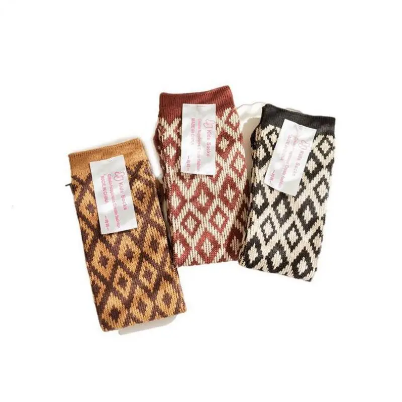 Носки для новорожденных милые хлопковые носки в клетку со стразами модные