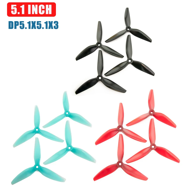 

HQProp DP5.1X5.1X3 3-blade 5.1Inch Poly Carbonate POPO Propeller 2CW+2CCW for RC Quadcopter FPV Racing / Racer Drone Models Toys