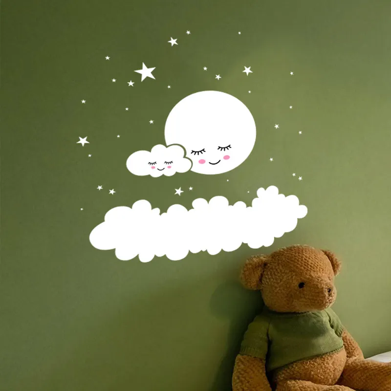Moon Stars DIY стикер для настенного искусства питомник облако наклейки на стене обои