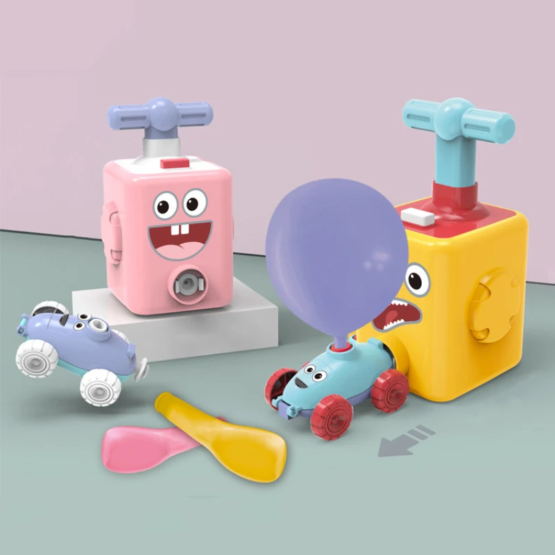 Инерционная мощность воздушный шар игрушечный автомобиль научный эксперимент