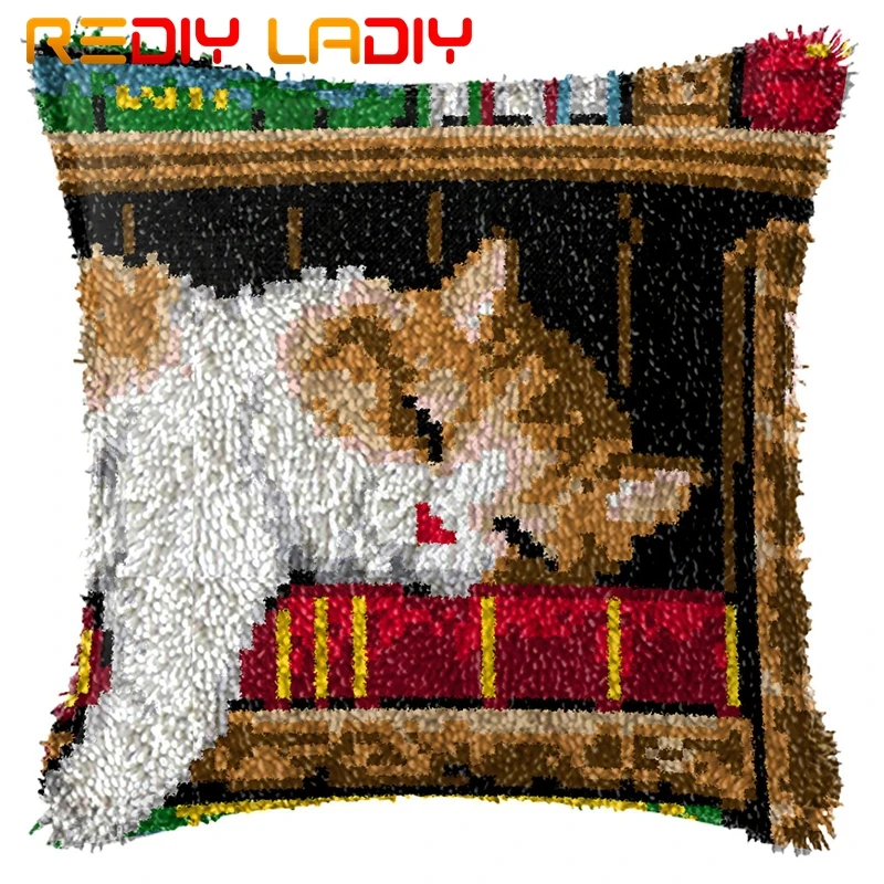 Наволочка с крючком наволочка для подушки принтом спящего котенка акриловая