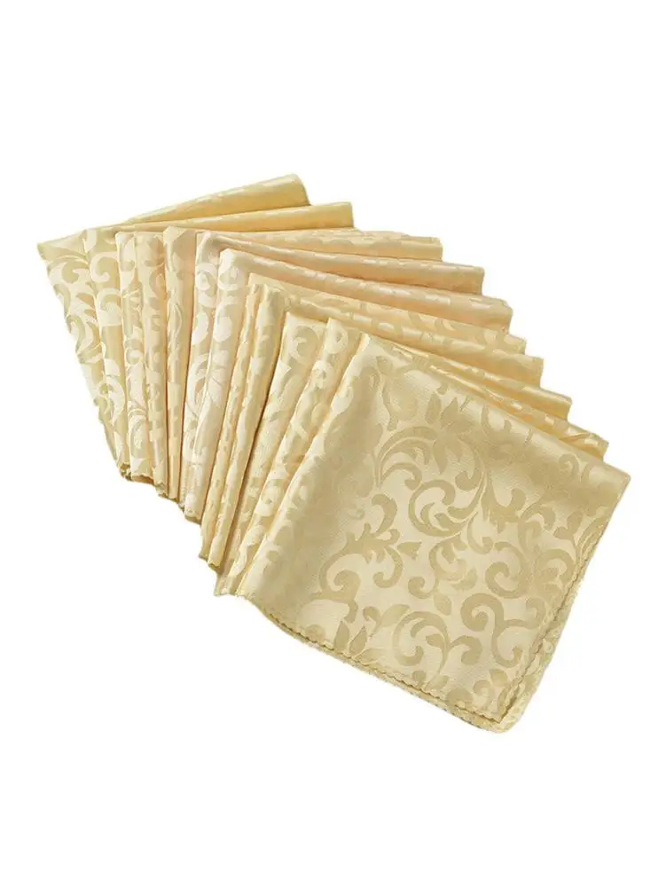 12 шт. прочные салфетки с принтом коврик для посуды обеденный тканевый Золотой