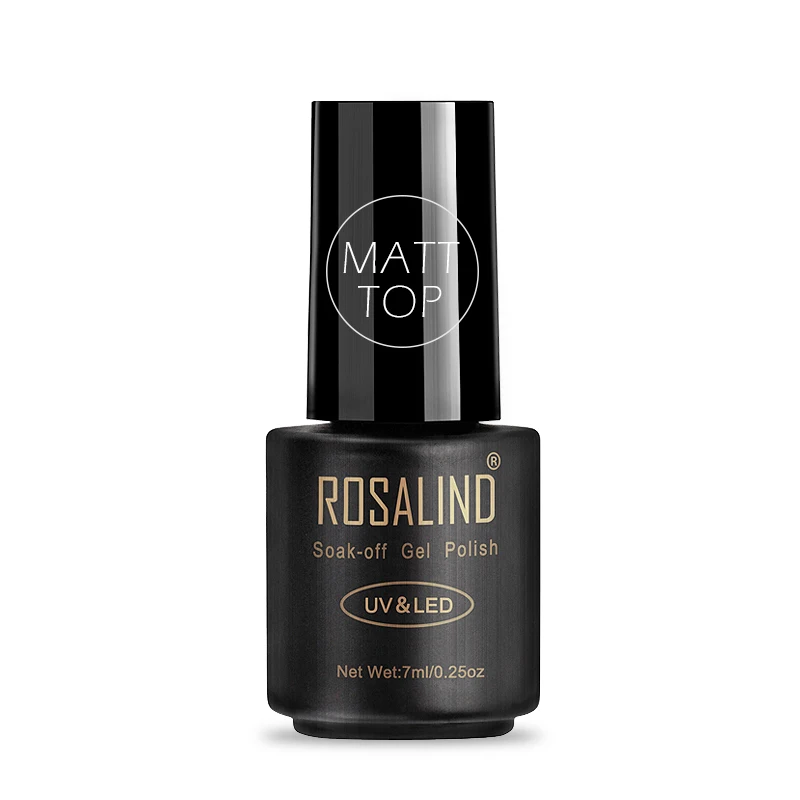 ROSALIND 7ML Matt Top Coat Nail Polish Lacquer Nail Gel Polish Vernis Semi Permanent Soak Off UV Gel Nail Polish Manicure Art