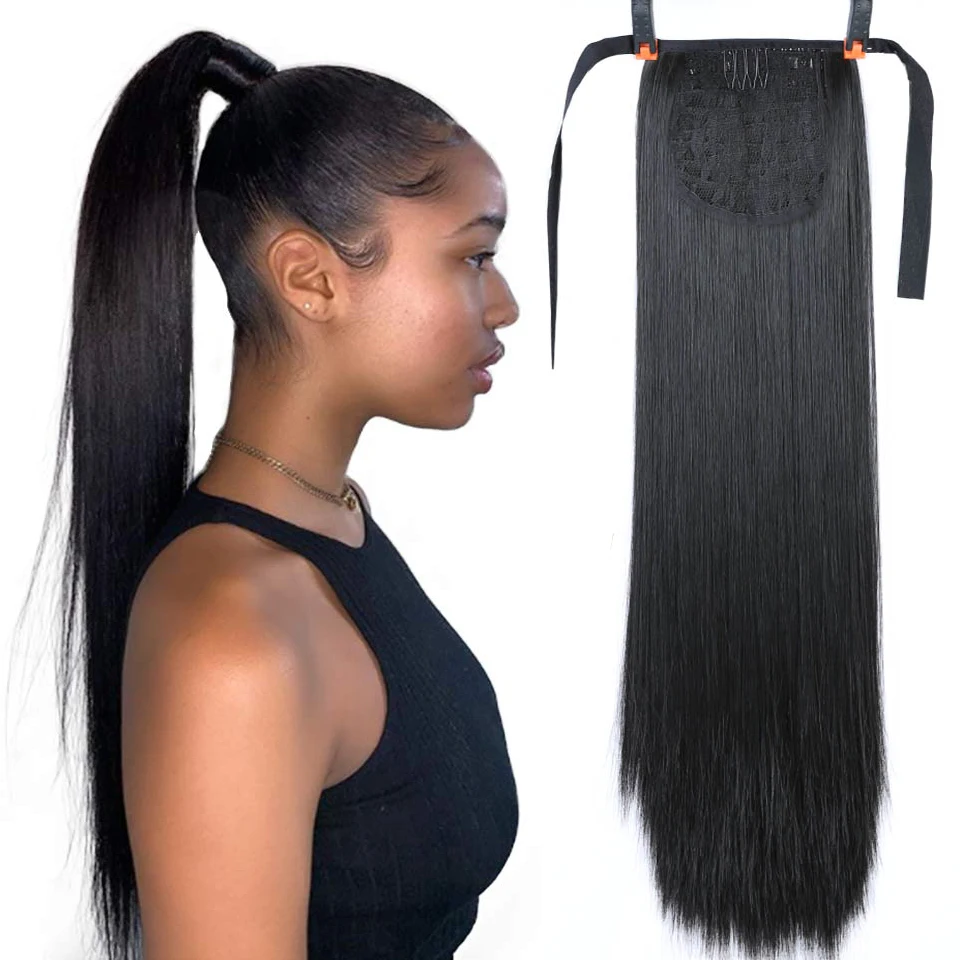 32 &quotДлинные прямые Конские хвосты клип в конский хвост Синтетический