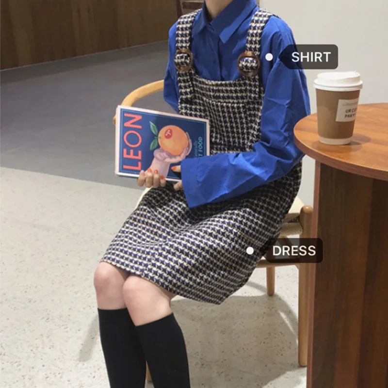 

Платье из двух предметов на подтяжках для ранней весны, Женская Студенческая юбка, суперсказочный дизайн в стиле мори