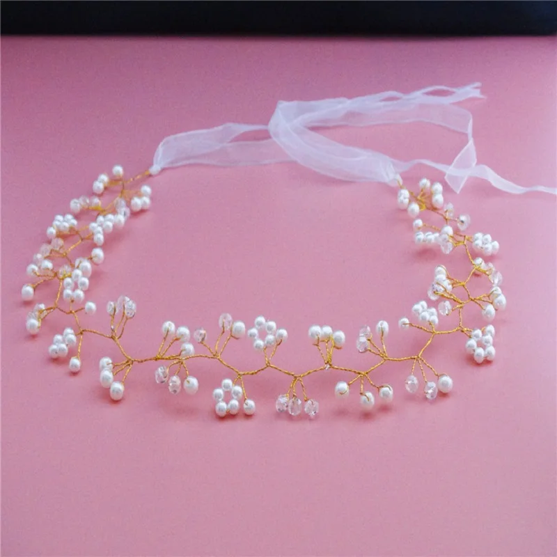 

New Handmade Crystal Pearl Bride Bridesmaid Photography Hairbands Accessories Wedding Hair Ornament Headwear Flowers