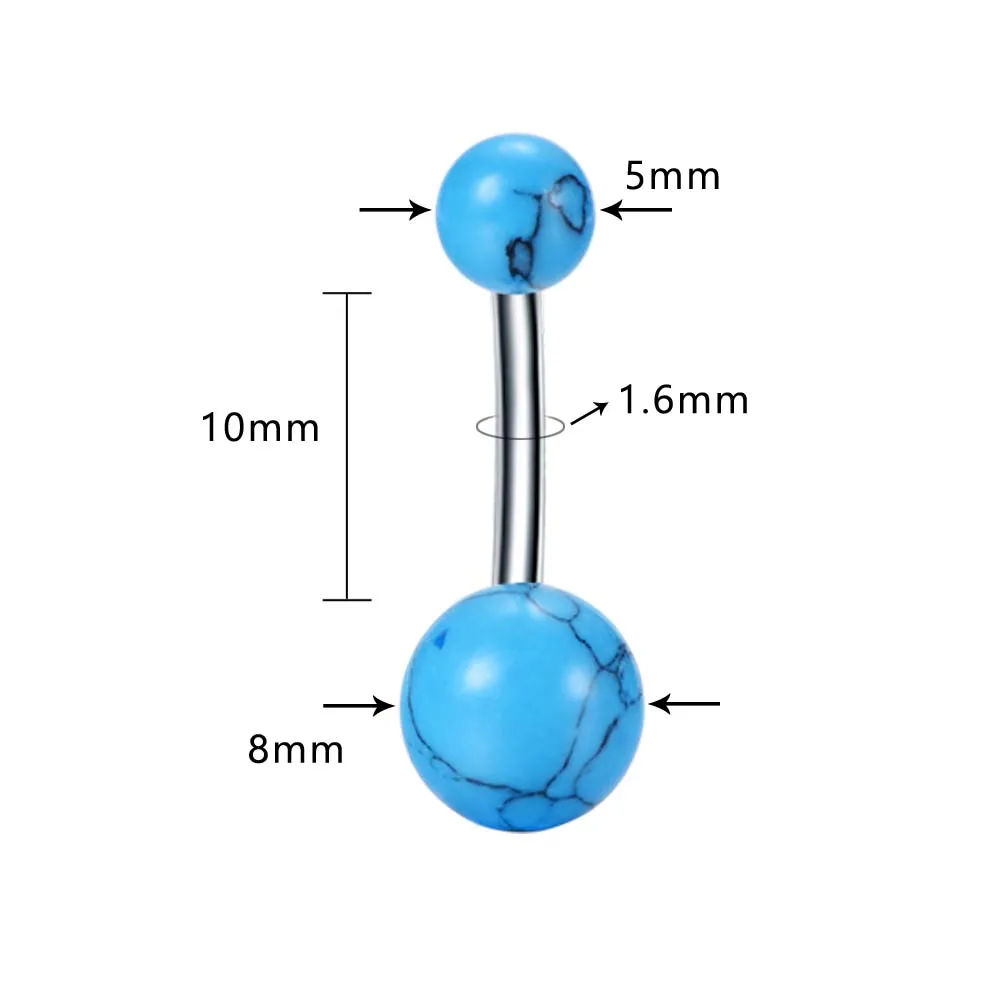 7 шт набор живота для пирсинга из хирургической стали Нержавеющая сталь опал