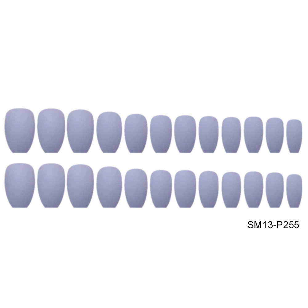 Цветные накладные ногти матовые с полным покрытием искусственные средней