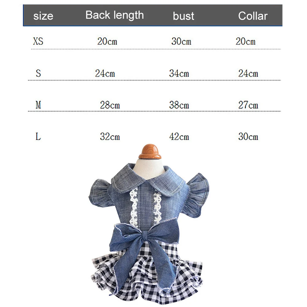Милая Одежда для собак джинсовое платье модная юбка домашних животных одежда