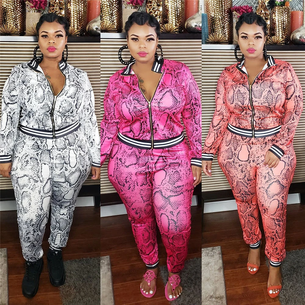 

Yf1217 European and American autumn women's fashion printing long sleeve casual pants set two sets of spot wholesale