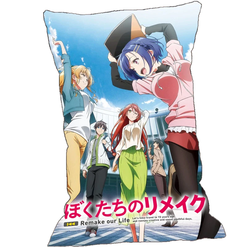 

Anime Dakimakura Pillow Case Remake our life Shino Aki Kawasegawa Eiko Cover home decoration accessories 60x40cm