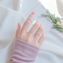 925 Silver Open Ring Adjustable Simple Design Rings For Women Gifts Jewelry Accesorios