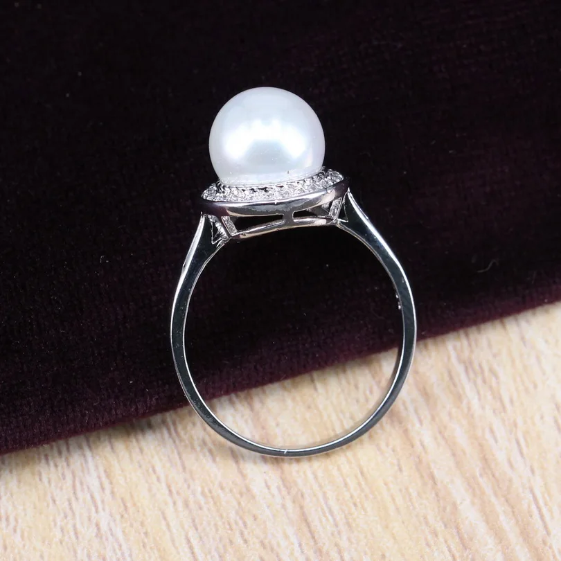 Белое жемчужное ожерелье из серьг кольца и кулона для женщин 45 см цепь 925