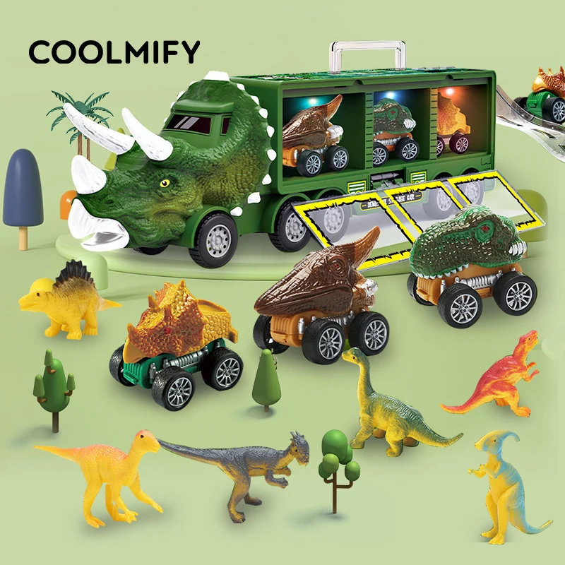 Детский автомобиль для транспортировки динозавров Большой инерционный
