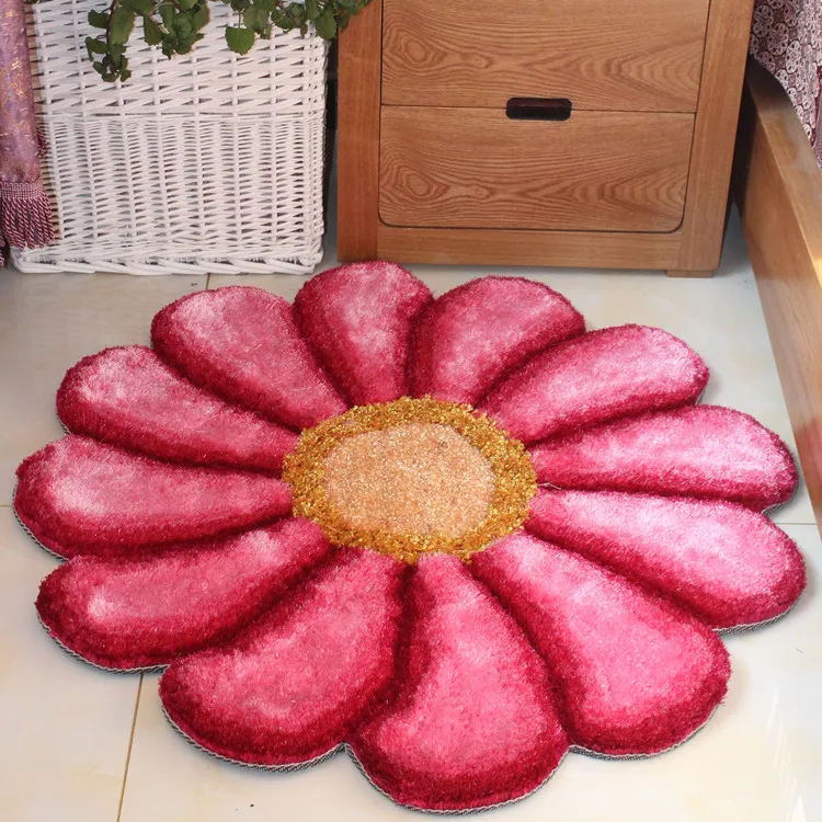 Красный/фиолетовый/розовый/серый/зеленый ковер с цветами 3D акриловые плотные