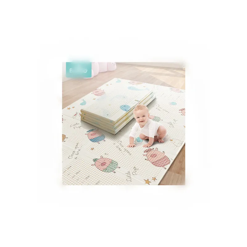 

BabyGo Baby Foldable Play Mat XPE Tasteless Double Sides Crawl Mat Thickened Active Play Blanket Baby Room Crawling Pad150*195CM