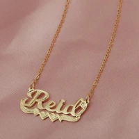 vg 6ym the mini classic nameplate necklace fashion letter pendant lady necklace alloy jewelry wholesale direct sales