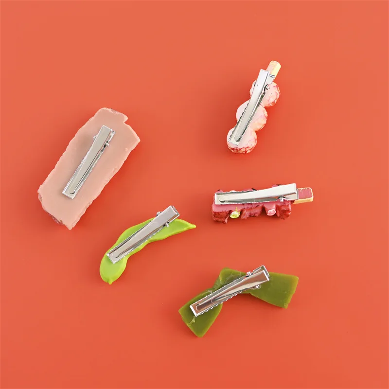 Women Imitation Food Hairpin Pork Rods Hair Accessories Edamame Ribs Kelp Chips BBQ Clips | Красота и здоровье