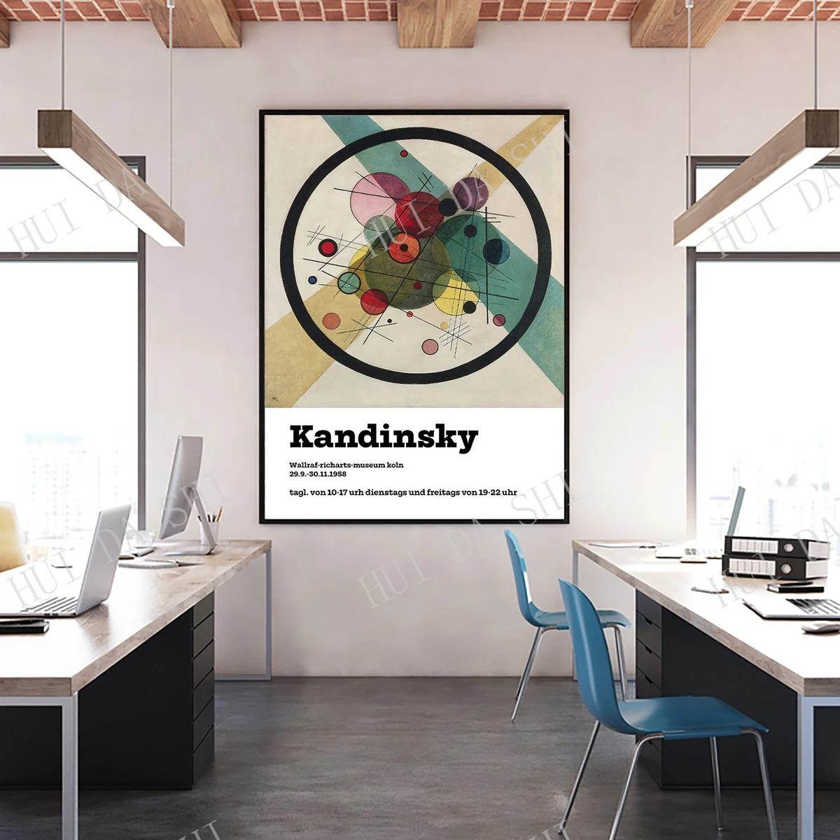 Постер Василия Кандинского "Круги в круге" - 1923 Печатное изображение на стену Идеальное воспроизведение Абстракция.