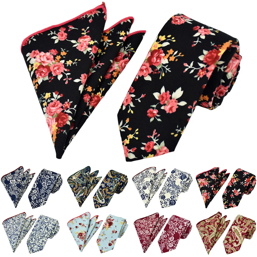 Мужской цветочный узор галстуки шеи галстук платок Карманный квадратный набор |