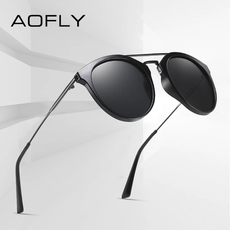 

Мужские солнцезащитные очки AOFLY, черные солнцезащитные очки в квадратной оправе, для вождения и путешествий, с поляризацией, лето 2019